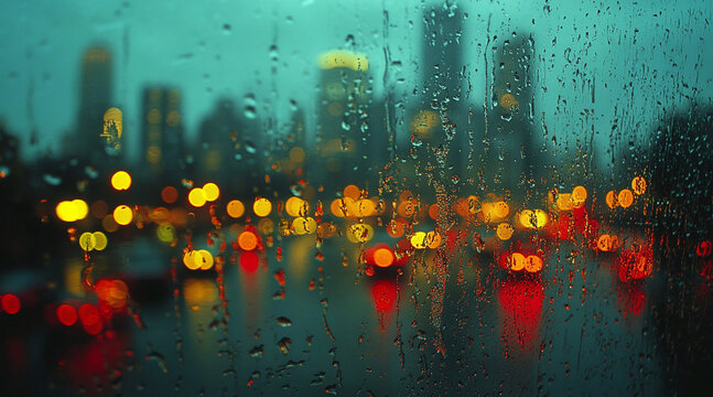 Water drops on glass